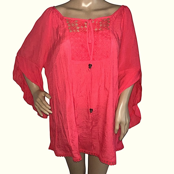 WESTPORT | CORAL RUFFLE SLEEVE TUNIC TOP - Picture 1 of 9